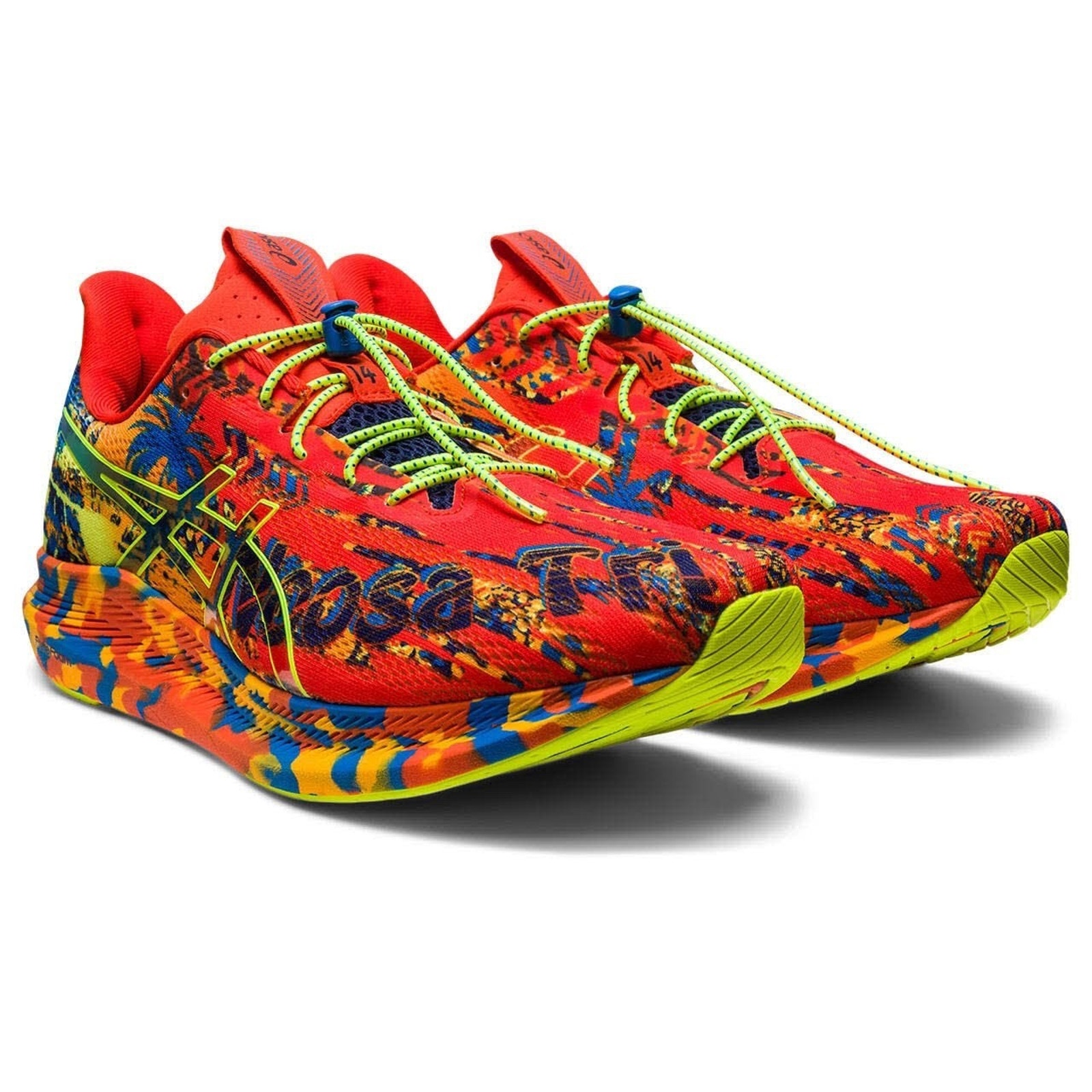 Asics Noosa Tri 14 Men's Running Shoes Cherry Tomato Safety Yellow Size 9.5 M